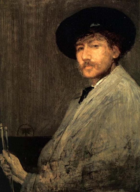 James Abbot McNeill Whistler Arrangement in Grey Portrait of the Painter oil painting image